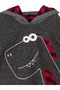 Boys Winter Dinosaur and Plaid Print Grey Hooded Long Sleeve Sweatshirt 2-7 Years - 6