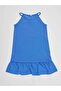 Checkered Rabbit Girl's Blue Suspender Summer Dress - 4