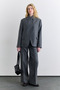 High Collar Blazer Jacket Gray - 4