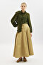 Lace-Like Knit Sweater with Binding Collar Green - 5
