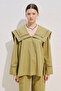 Sailor Collar Striped Shirt Khaki - 5