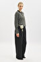 Polo Neck Striped T-Shirt Anthracite - 2