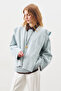 Square Neck Tie-Up Knitwear Scarf Blue - 4