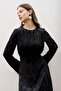 Jacquard Satin Evening Dress Black - 2