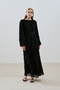 Pleated chiffon dress black - 2
