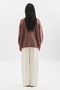 Wide Buttoned Knit Cardigan Burgundy - 6