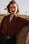 Muslin Wide Sleeve Blouse Tile Print