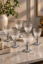 6-Piece Crystal Glass Platinum Coated Coffee Side Water Glass Goblet Cup 75 ml