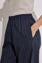 Striped Waist Elastic Trousers Navy Blue - 6