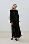 Pleated chiffon dress black - 7