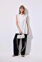 Lace-Detail Vest Ecru - 2