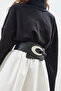 Wide Buckle Waist Belt Black - 3