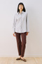 Poplin Shirt with Wide Cuffs Blue