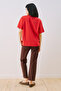 Printed Short Sleeve T-Shirt Red - 8