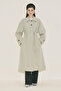 Malene Buttoned Trench Coat Green - 5