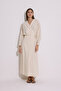 Textured Double Breasted Dress with Close Natural - 2