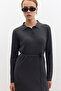 Anthracite collar knitwear dress - 3