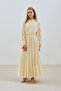 Long Tight Chiffon Dress Soft Yellow - 2