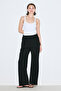 Textured Tie Trousers Black