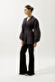 Jacquard Organza Kimono Purple - 3