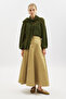 Lace-Like Knit Sweater with Binding Collar Green - 3