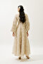 Puffy Floral Long Sleeve Evening Dress Pearl - 7