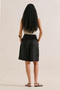 Linen Pleated Bermuda Shorts Black - 6
