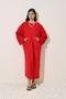 Towel Fabric Casual Dress Red - 4