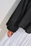 Sleeved Lace Volume Shirt Black - 5