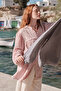 Muslin Embroidered Shirt Powder