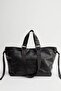 Big City Leather Tote Bag Black - 5