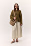 Crush Saten Skirt Beige - 3