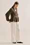 Jakarli Muslin Double-Breasted Blouse Brown - 3