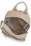 Women's Beige 4-Compartment Soft Leather Zippered Backpack – Adjustable Strap with Leather Detail - 4