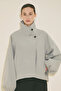 Melva Wide Sleeve Short Trench Coat Blue - 4