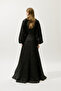 Jacquard Organza Evening Dress Black - 6