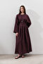 Linen Piece Detailed Dress Plum - 7