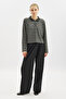 Polo Neck Striped T-Shirt Anthracite - 3