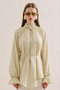 Gi̇peli̇ Linen Balloon Sleeve Blouse Yellow - 3