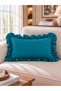İnci Vintage Petrol Green Ruffled Throw Pillow Cover 1 Pc - 3