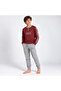 Young Men's Cotton Collar Buttoned Pocketed Gift Coffee Color Bottom Top Pajama Set Al003 V1 Bb2434 - 4