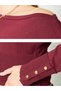 Women's Boat Neck Bat Sleeve Waist-Fitted Knitwear Sweater 141102 Claret Red - 7