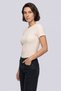 Women's ribbed short sleeve t-shirt ecru - 2