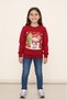 Girl's Christmas Sweatshirt Long Sleeve Blouse Printed 2 Yarn Woolen Embroidered