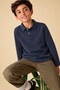 Polo Collar Long Sleeve T-Shirt 5-12 Years Old Navy Blue