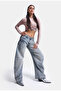 Women's Denim Color 4S6-89 Low Relaxed Fit Stretch Fabric Design Denim Jean - 6
