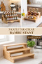 Bamboo Organizer Rack - Spice Rack Organizer with Removable Feature Bamboo Stand Ladder Jar Stand