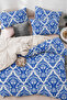 Elastic Sheet Duvet Cover Set Single Size Damascoo Blue Indigo