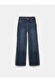 72358 Blue Black Wide Trousers-Navy Blue - 6