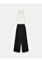 72788 Halter Neck Gold Belted Jumpsuit-Black - 7